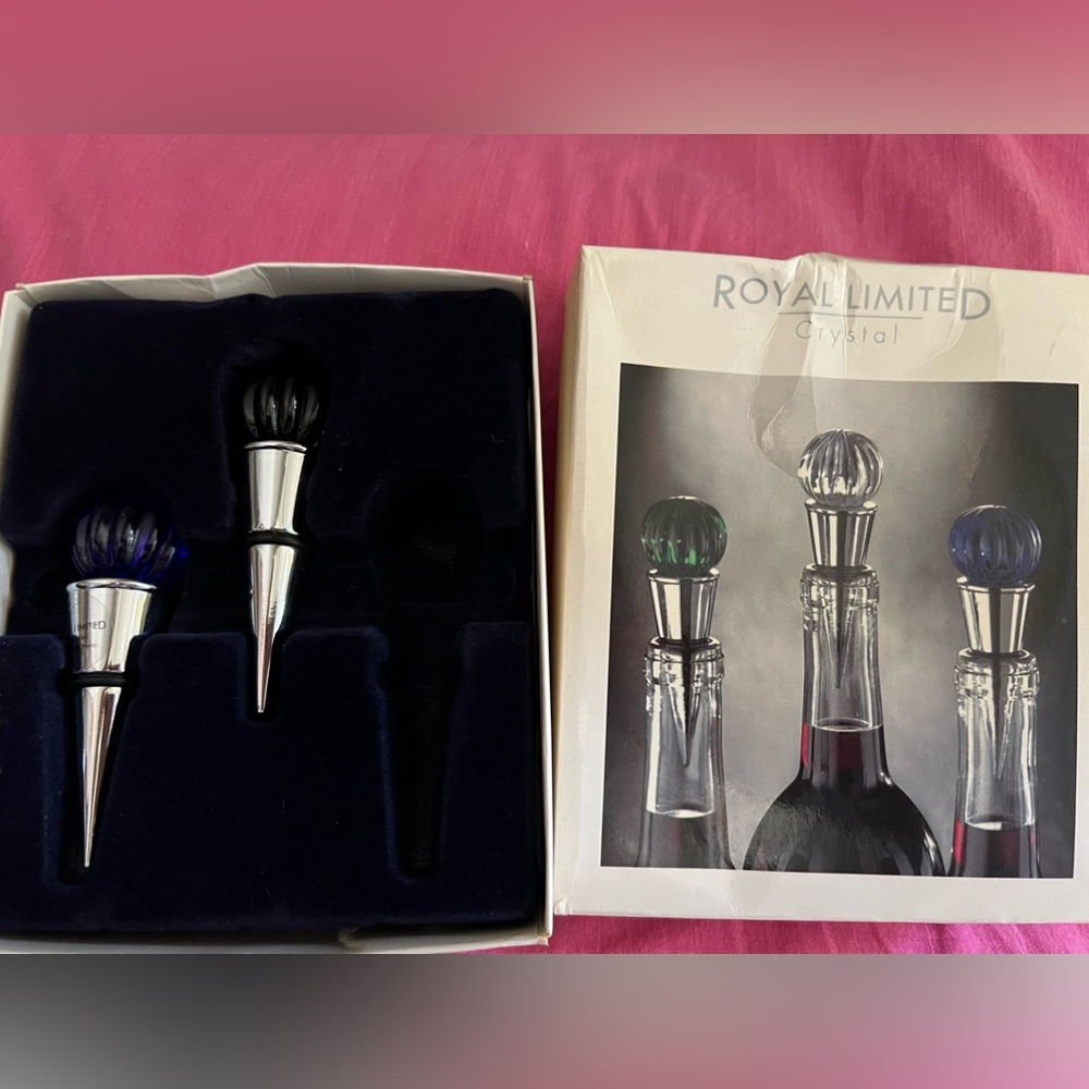 Royal Limited Crystal - wine / bottle stoppers - was a set of three - two remain